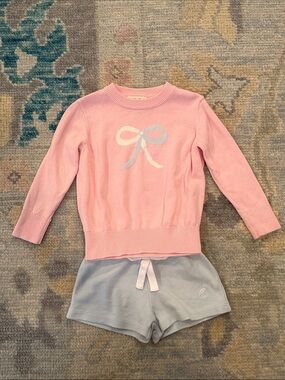 The Beaufort Bonnet Company Pink Girls Bow Sweater